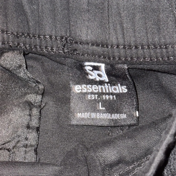 NWT SP essentials men’s drawstring elastic joggers pants bottoms black LG - Picture 8 of 14